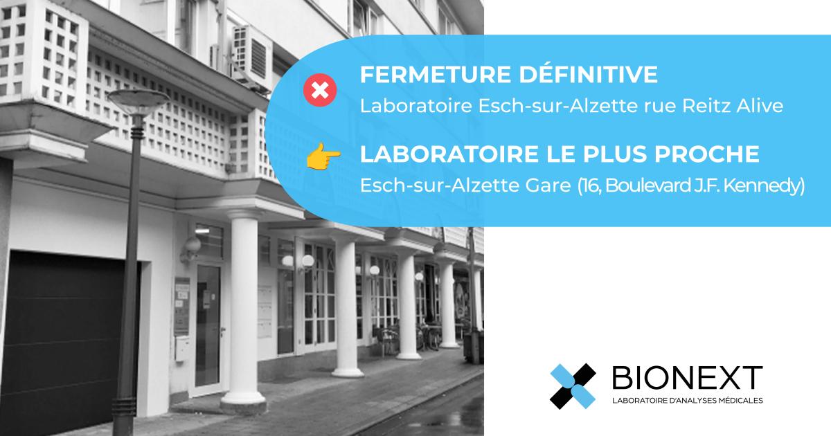 Fermeture définitive du laboratoire Esch-sur-Alzette rue Reitz Alive